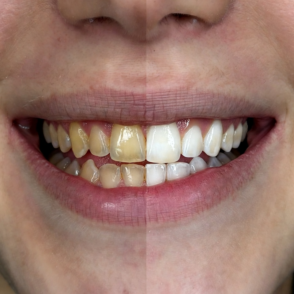 teeth whitening after before