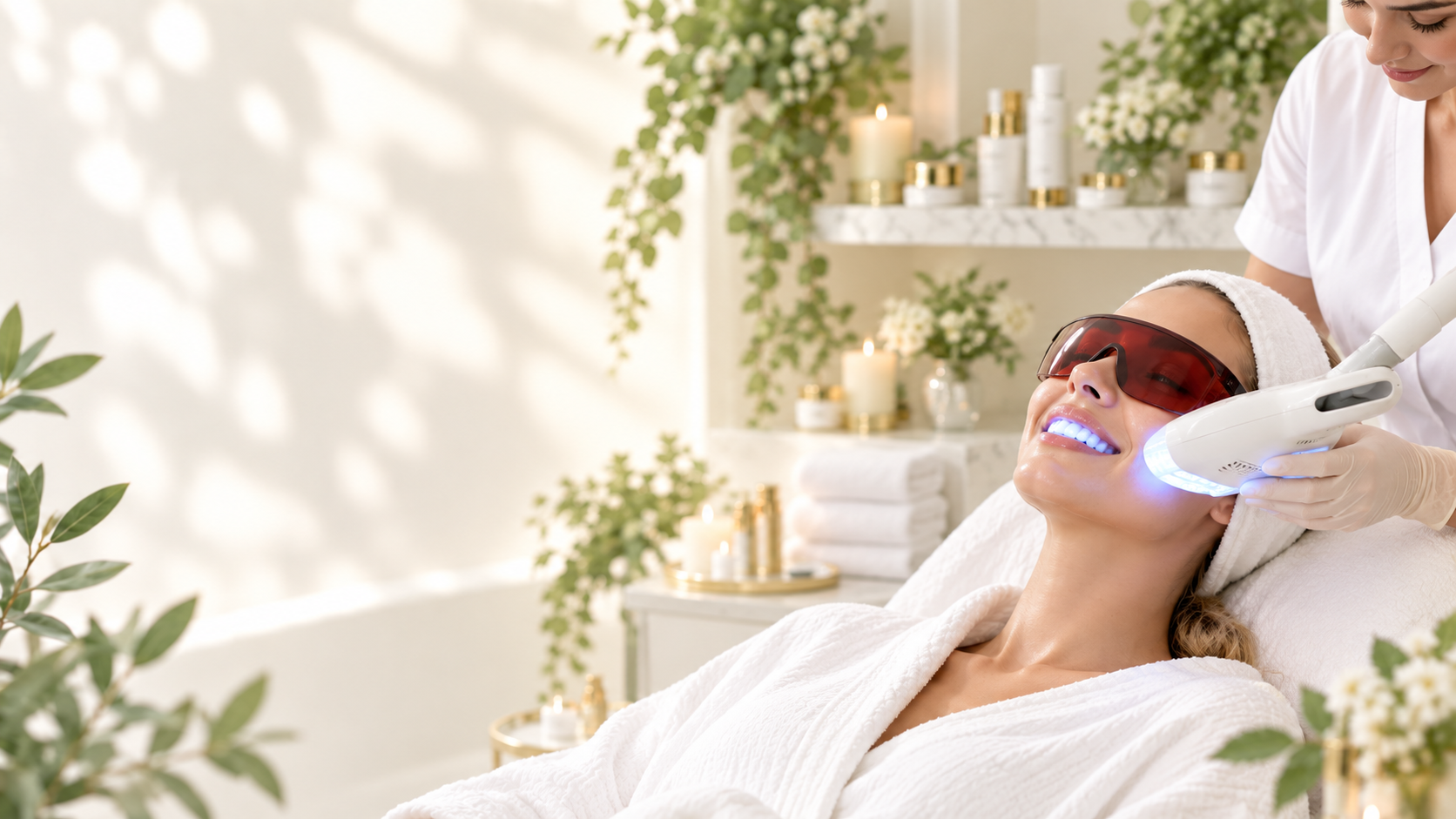 Teeth whitening session at Parisan Beauty in Irvine, California